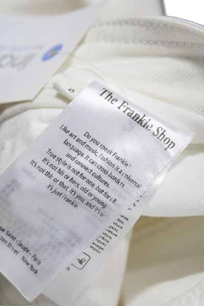 The Frankie Shop Womens Cargo Pants White Cotton High Rise Size S
