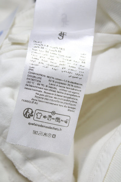 The Frankie Shop Womens Cargo Pants White Cotton High Rise Size S
