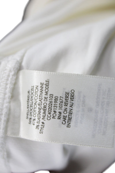 Alice + Olivia Womens White Cargo Pants Lyocell Cotton Blend Button Size 6