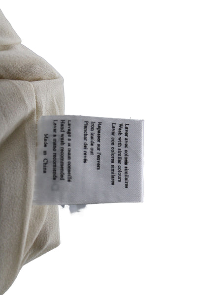 Daphnea Women Dress Pants Ivory Polyester Zip Closure Inseam 29 Size L