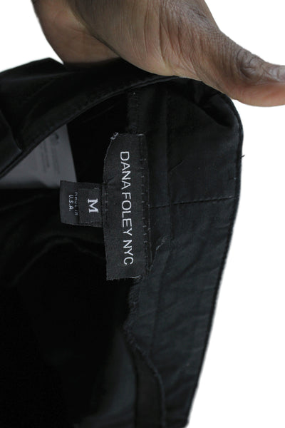 Dana Foley NYC Womens Cargo Pants Black Cotton Button Inseam 29 Size M