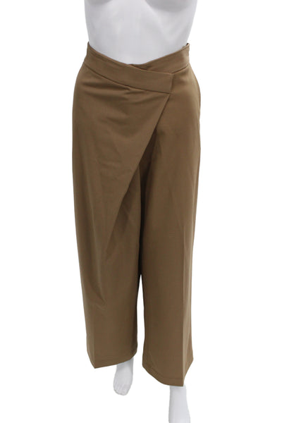 Babaton Womens Dress Pants Brown Wool Blend Zip Closure Size 6