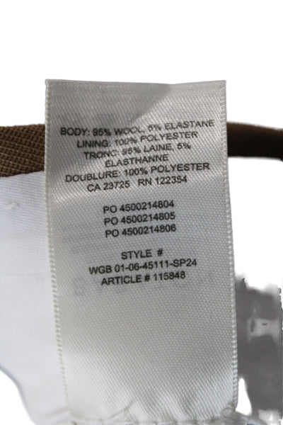 Babaton Womens Dress Pants Brown Wool Blend Zip Closure Size 6