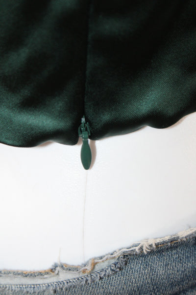 Wilfred Womens Green Satin Square Neck Tank Zip Sleeveless Party Size S