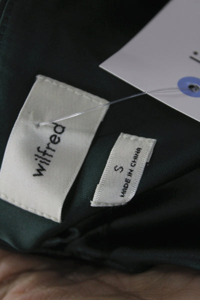 Wilfred Womens Green Satin Square Neck Tank Zip Sleeveless Party Size S