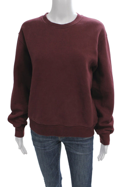 Aritzia Womens Pullover Sweatshirt Red Crew Neck Long Sleeve Size XS
