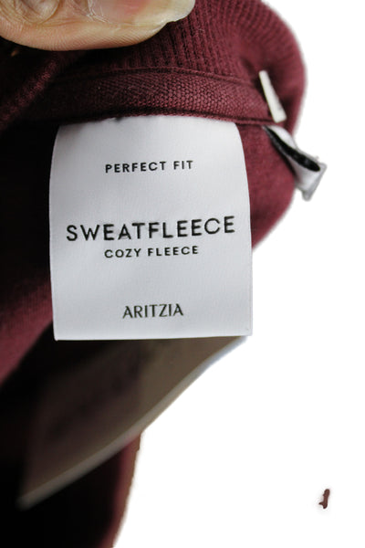 Aritzia Womens Pullover Sweatshirt Red Crew Neck Long Sleeve Size XS