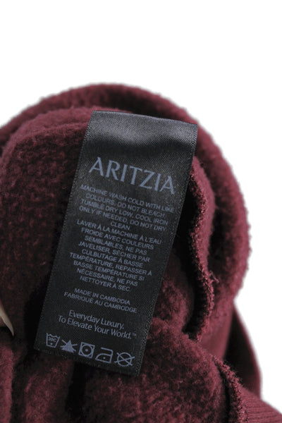 Aritzia Womens Pullover Sweatshirt Red Crew Neck Long Sleeve Size XS