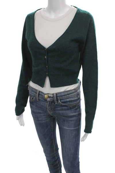 Wilfred Womens Cardigan V-Neck Wool Long Sleeve Green Size M