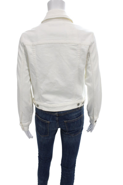 Comptoir Des Cotonniers Womens Basic Jacket White Cotton Button Size 36