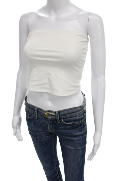 House of Harlow 1960 Womens Basic White Off the Shoulder Tank Size S