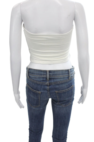 House of Harlow 1960 Womens Basic White Off the Shoulder Tank Size S