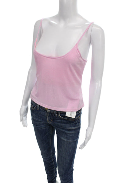 Guizio Women Pink Polyester Blend Sleeveless Tank Size L