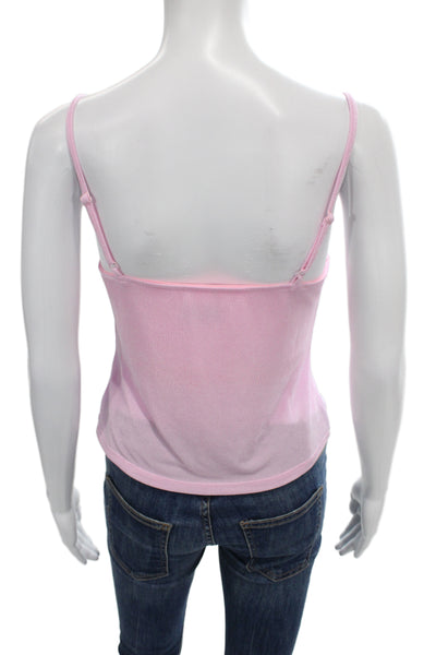 Guizio Women Pink Polyester Blend Sleeveless Tank Size L