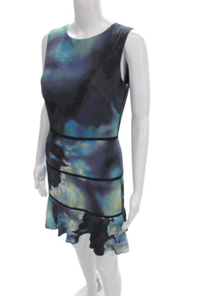 Artelier Nicole Miller Women Fit & Flare Tie Dye Midi Dress Sleeveless Size 4