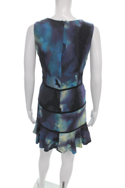 Artelier Nicole Miller Women Fit & Flare Tie Dye Midi Dress Sleeveless Size 4