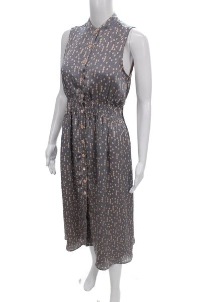 Equipment Femme Women Shirt Dress Gray Sleeveless Mid-Calf Size 0