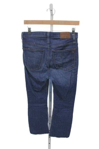 Madewell Womens Cropped Blue Mid Rise Cotton Jeans Button Fly Size 26