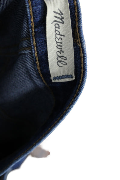 Madewell Womens Cropped Blue Mid Rise Cotton Jeans Button Fly Size 26