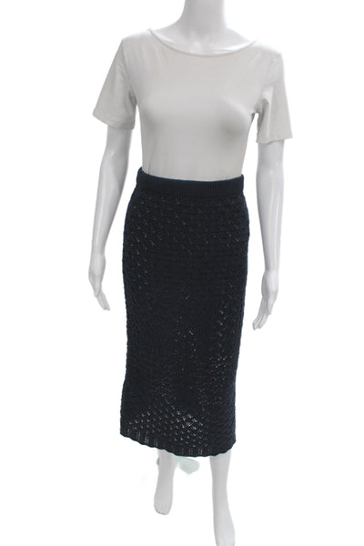 Unsubscribed Women Blue 100% Cotton Straight Pencil Skirt Size S