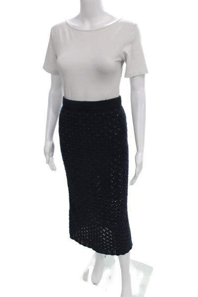 Unsubscribed Women Blue 100% Cotton Straight Pencil Skirt Size S