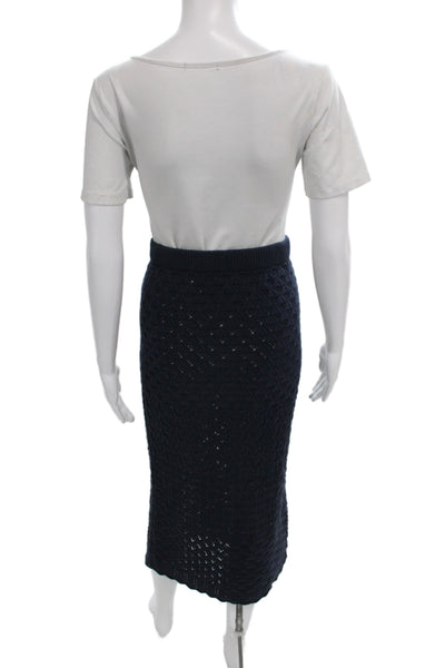 Unsubscribed Women Blue 100% Cotton Straight Pencil Skirt Size S