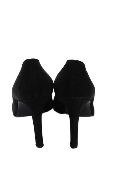 Yves Saint Laurent Womens Suede Pointed Toe Pumps Black Size 39.5 9.5