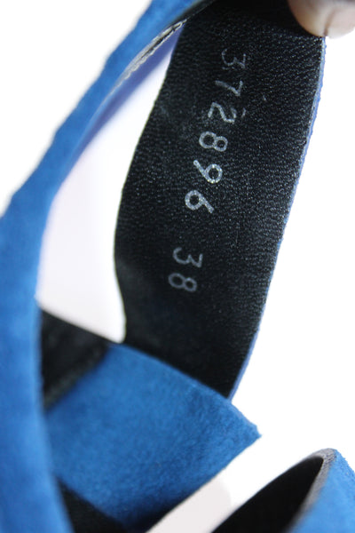 Balenciaga Paris Womens Suede Espadrille Wedge Sandals Blue Size 38 8