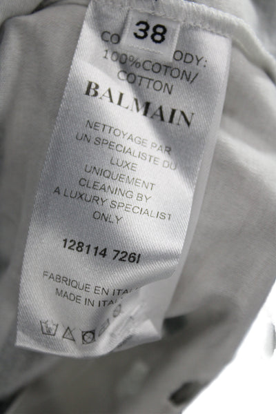 Balmain Women Tunic Multicolor Striped Cotton Short Sleeve Size 38