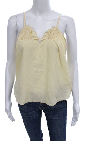 Vanessa Bruno Womens Silk Sleeveless Tank Yellow Solid Size 36