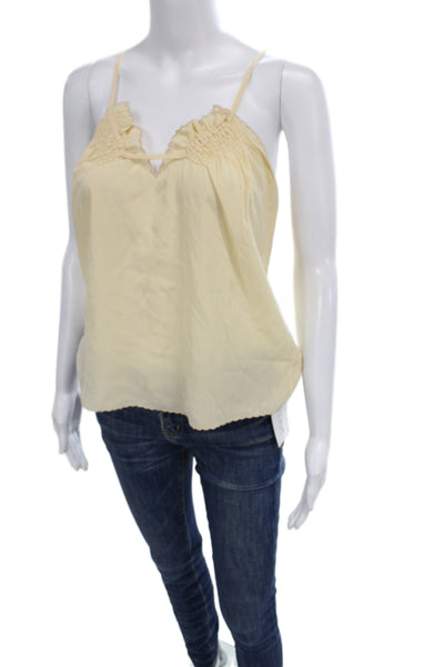 Vanessa Bruno Womens Silk Sleeveless Tank Yellow Solid Size 36
