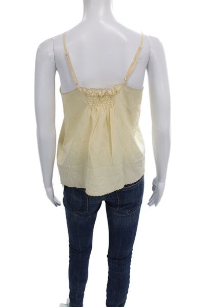 Vanessa Bruno Womens Silk Sleeveless Tank Yellow Solid Size 36