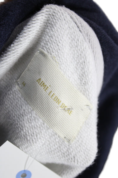 Aime Leon Dore Mens Pullover Sweatshirt Gray Collared Cotton Zip Size M
