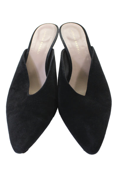 Loeffler Randall Womens Suede Slip On Heels Mules Shoes Black Size 10B