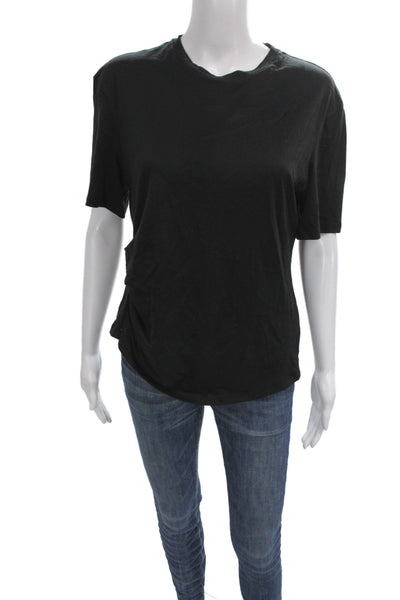 Theory Womens Basic Pima Cotton Black Crew Neck Short Sleeve T-Shirt Size M