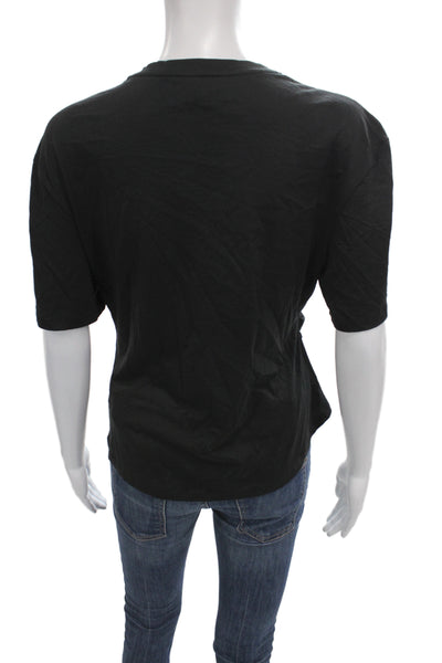 Theory Womens Basic Pima Cotton Black Crew Neck Short Sleeve T-Shirt Size M