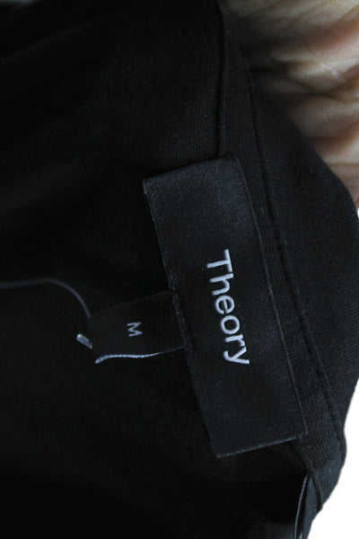 Theory Womens Basic Pima Cotton Black Crew Neck Short Sleeve T-Shirt Size M