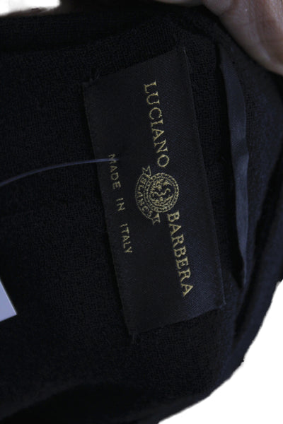 Luciano Barbera Womens Basic Wool Jacket Black Button Long Sleeve Size 42