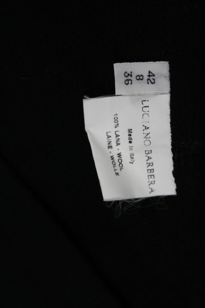 Luciano Barbera Womens Basic Wool Jacket Black Button Long Sleeve Size 42