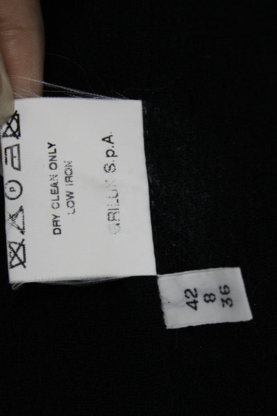 Luciano Barbera Womens Basic Wool Jacket Black Button Long Sleeve Size 42