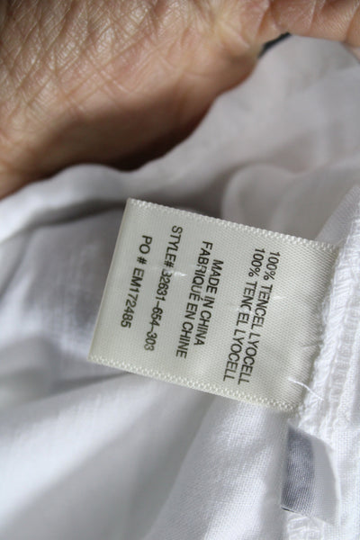 Bella Dahl Women Collared Tencel Lyocell Button-Up White Long Sleeve Size M