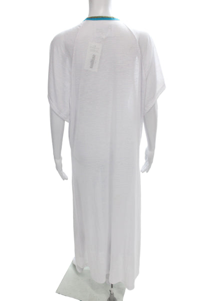 Pitusa Womens White Long Cover Up Beach Dress 50% Cotton 50% Polyester Size XS