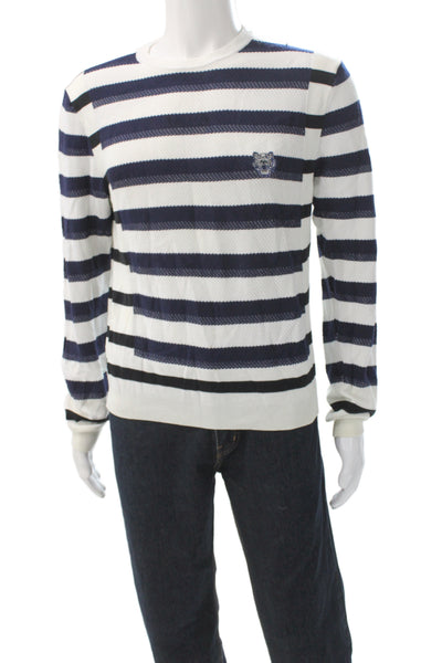 Kenzo Paris Mens Multicolor Striped Tiger Knit Pullover Long Sleeve Size M