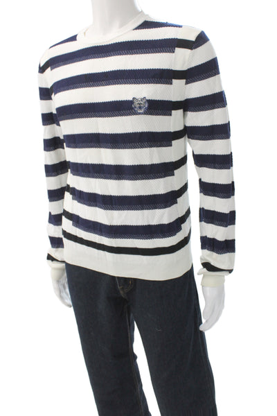 Kenzo Paris Mens Multicolor Striped Tiger Knit Pullover Long Sleeve Size M