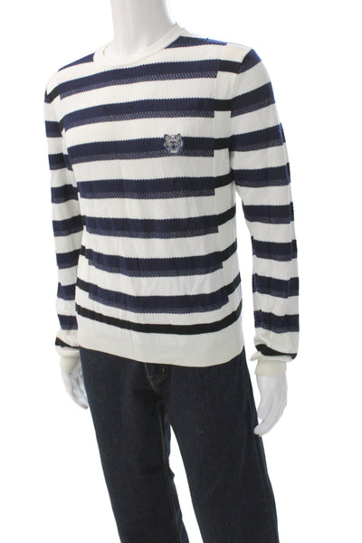 Kenzo Paris Mens Multicolor Striped Tiger Knit Pullover Long Sleeve Size M
