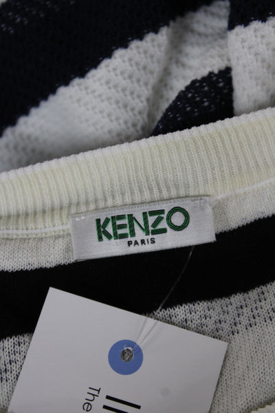 Kenzo Paris Mens Multicolor Striped Tiger Knit Pullover Long Sleeve Size M