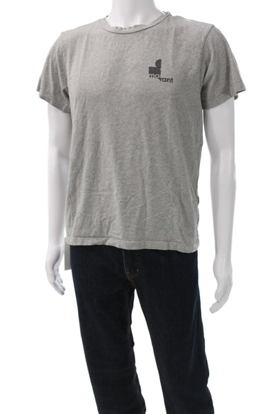 Isabel Marant Mens Basic T-Shirt Gray Cotton Short Sleeve Crew Neck Size S
