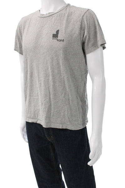 Isabel Marant Mens Basic T-Shirt Gray Cotton Short Sleeve Crew Neck Size S
