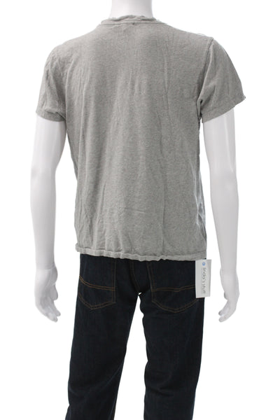 Theory Mens Gray Knit Crew Neck Pullover Sweater Short Sleeve Size S