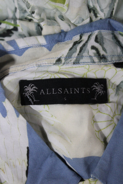 Allsaints Mens Short Sleeve Button-Up Animal Print Multicolor Size S